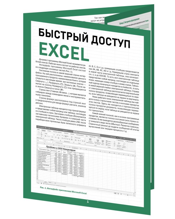 Быстрый доступ. Excel: таблицы, формулы, секреты. Шпаргалка-буклет для начинающих (215х285 мм, 6 полос компактного буклета в европодвесе)