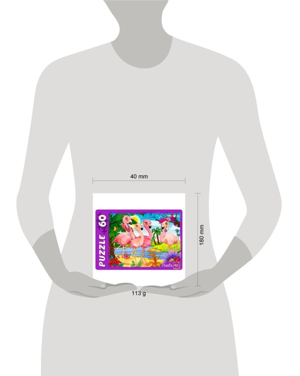 39. ПАЗЛЫ 60 элементов. КРАСИВЫЕ ФЛАМИНГО №3 (Арт. ПУ60-2448)