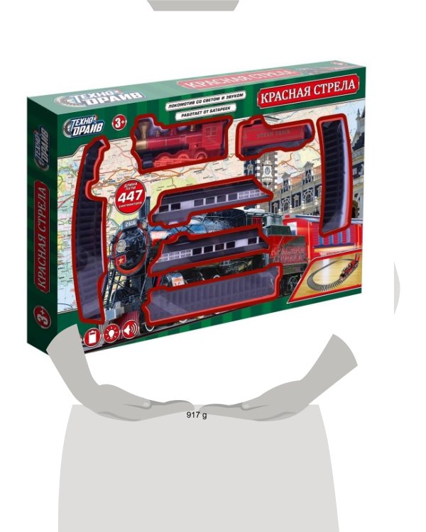 Железная дорога красная стрела свет-звук, длина пути 447, кор.54*37*5,5см ТЕХНОДРАЙВ в кор.24шт