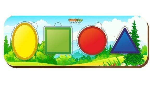 Деревянная рамка-вкладыш двойная «Геометрические фигуры» (Арт. 011908)