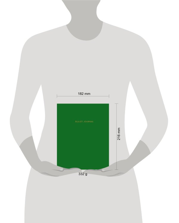 Bullet Journal (Изумрудный) 162x210мм, твердая обложка, пружина, блокнот в точку, 120 стр.