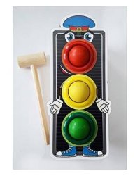 Деревянная игрушка.Стучалка цветная «Светофор», 3 отверстия (Арт. 115202)