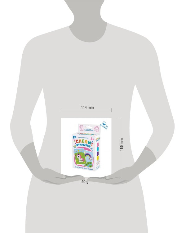 Легкий пластилин ТМ "Лепи легко", набор Слепи открытку Единорог с магнитом