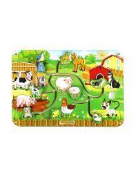 Деревянная игрушка. Лабиринт-пара. Животные-1 (Арт. 114101)
