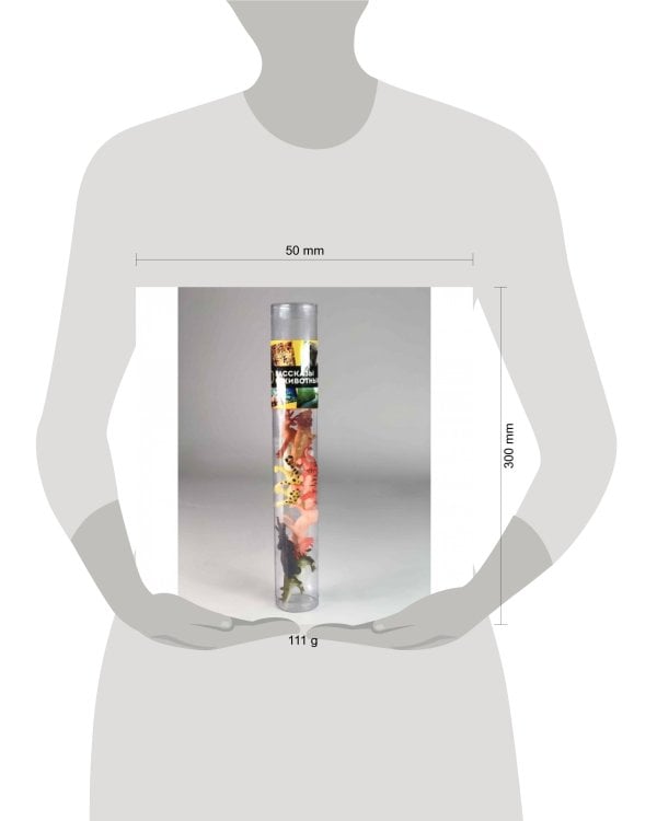 Игрушка пластизоль Играем Вместе дикие животные 6см 8ассорти, туба высокая (русс. уп.) в кор.6*24шт