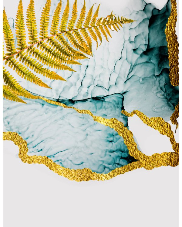 Золотой папоротник. Тетрадь на кольцах, А5, 100 л., с цветными разделителями, зол. фольга