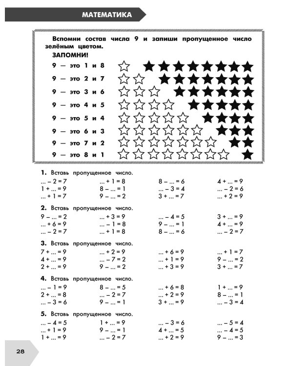 Самый полный курс. 1 класс. Математика. Русский язык.