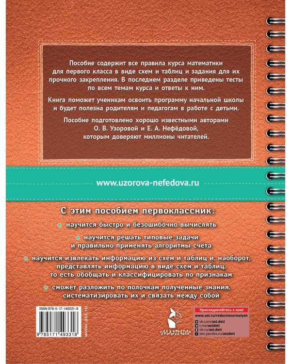 Математика в схемах и таблицах. Все темы школьного курса 1 класса с тестами.