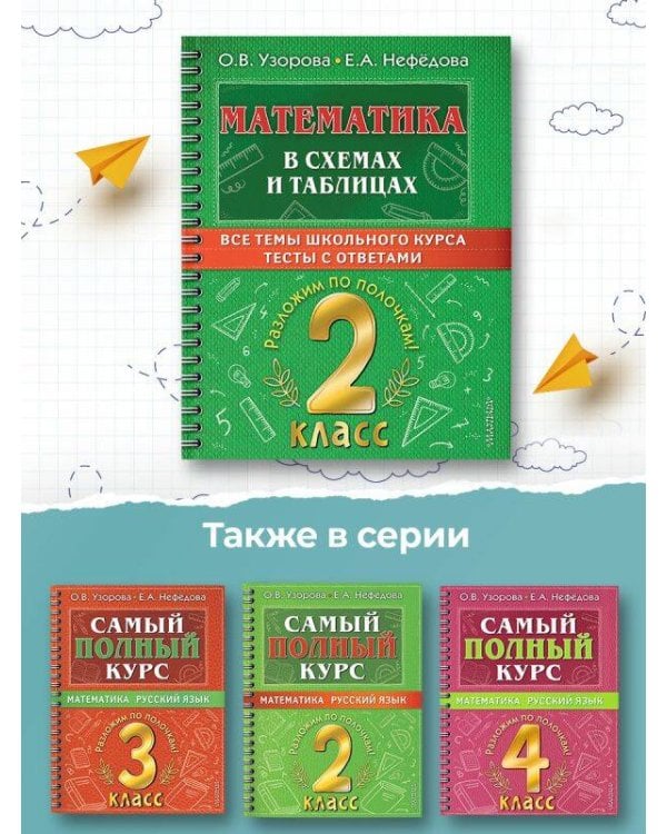 Математика в схемах и таблицах. Все темы школьного курса 2 класса с тестами.