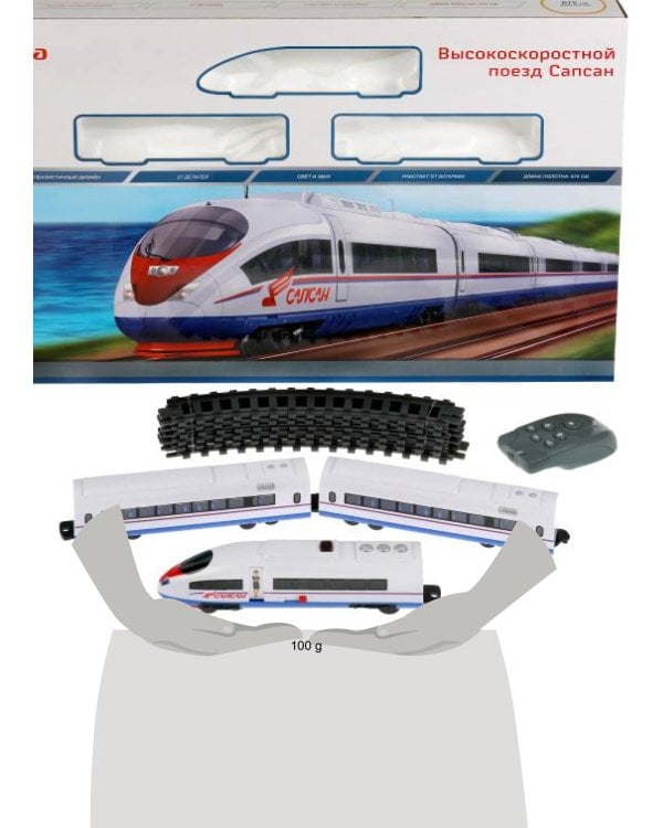 Железная дорога РЖД на р/у "сапсан",свет+звук, длина 675см, 58*40*6см ИГРАЕМ ВМЕСТЕ в кор.8шт