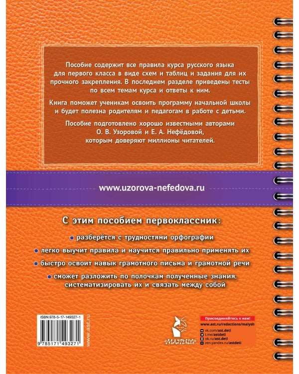Русский язык в схемах и таблицах. Все темы школьного курса 1 класса с тестами.