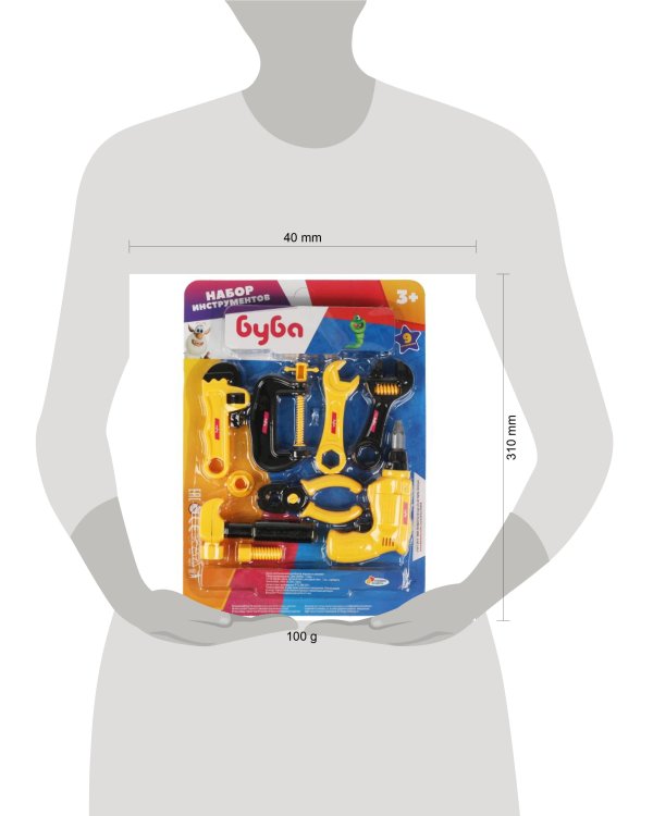 Набор инструментов БУБА блист.26,5*21,5*4см ИГРАЕМ ВМЕСТЕ в кор.2*30шт