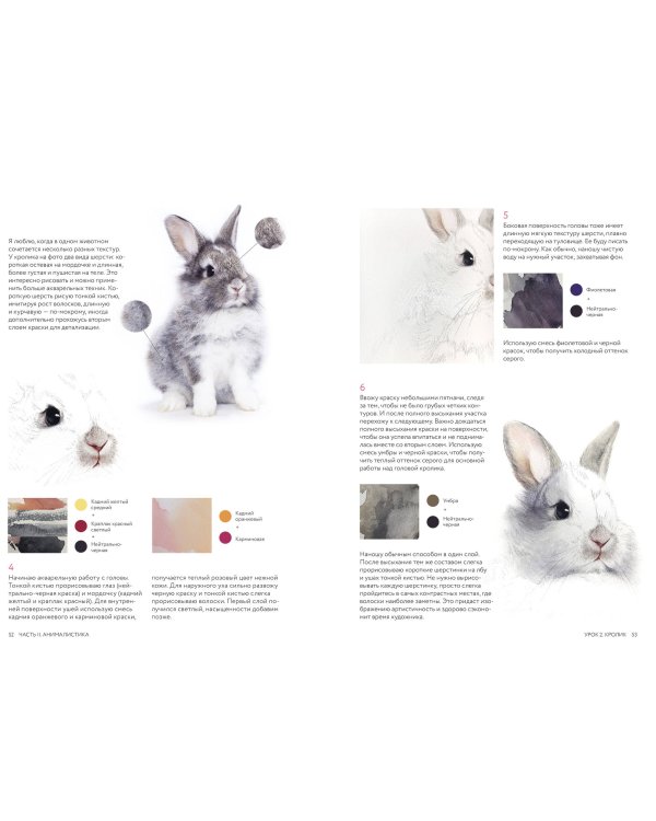 Кролики-пионы от Оксаны Фоминой. Авторская акварельная иллюстрация за 14 уроков