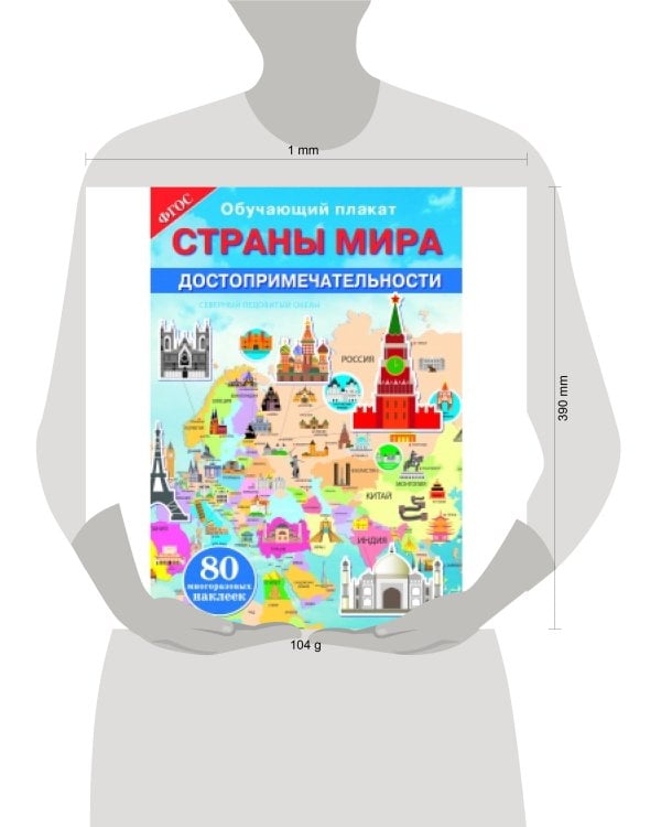 ОБУЧАЮЩИЙ ПЛАКАТ. Страны мира. Достопримечательности