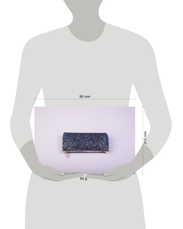 Пенал-косметичка (с блестками, на молнии, морской)