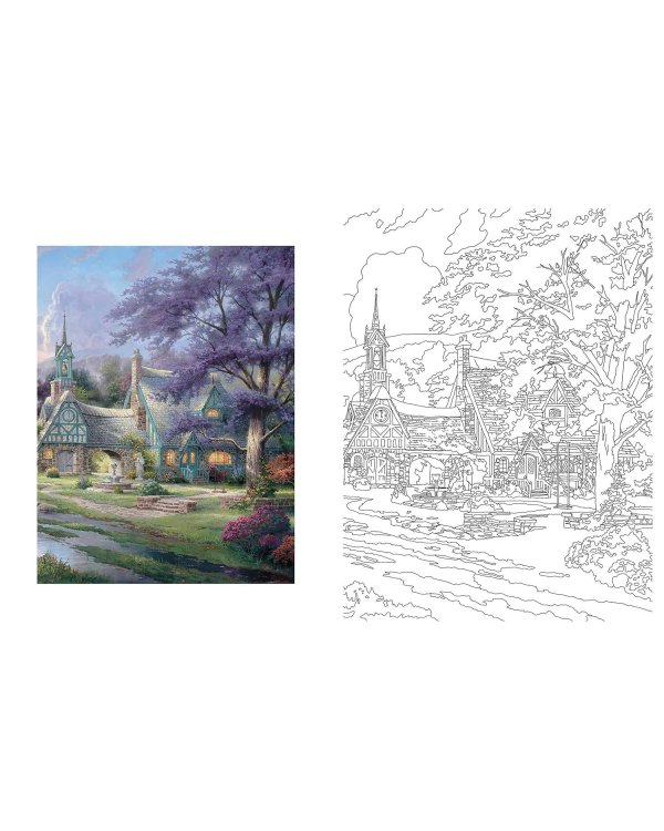 Posh Adult Coloring Book Thomas Kinkade Designs for Inspiration & Relaxation Раскраска для взрослых Рисунки Томаса Кинкейда /Книги на английском языке