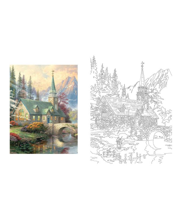 Posh Adult Coloring Book Thomas Kinkade Designs for Inspiration & Relaxation Раскраска для взрослых Рисунки Томаса Кинкейда /Книги на английском языке