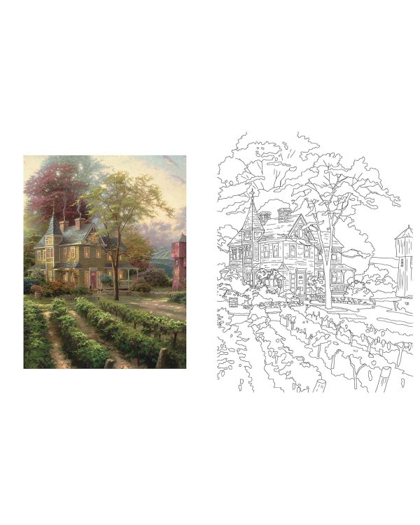 Posh Adult Coloring Book Thomas Kinkade Designs for Inspiration & Relaxation Раскраска для взрослых Рисунки Томаса Кинкейда /Книги на английском языке