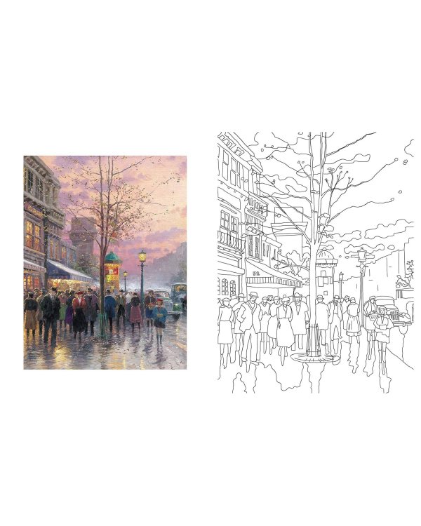 Posh Adult Coloring Book Thomas Kinkade Designs for Inspiration & Relaxation Раскраска для взрослых Рисунки Томаса Кинкейда /Книги на английском языке