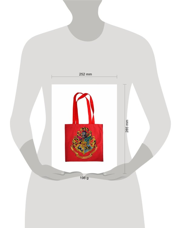 Сумка. Герб Хогвартса (красная, 38х43 см, длина ручек 58 см)