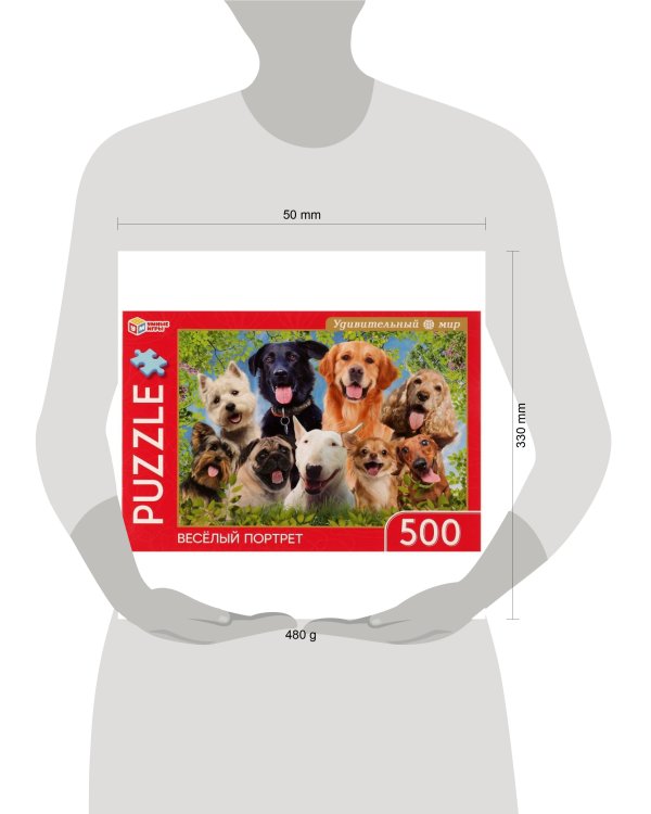 Весёлый портрет. Удивительный мир. Пазл классический в коробке. 500 деталей. Умные игры  в кор.10шт