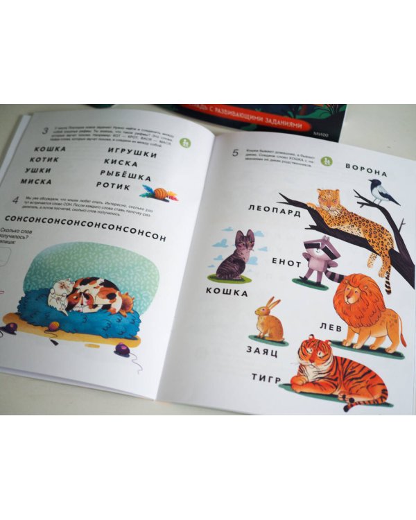 Учусь читать с кошками. Тетрадь с развивающими заданиями