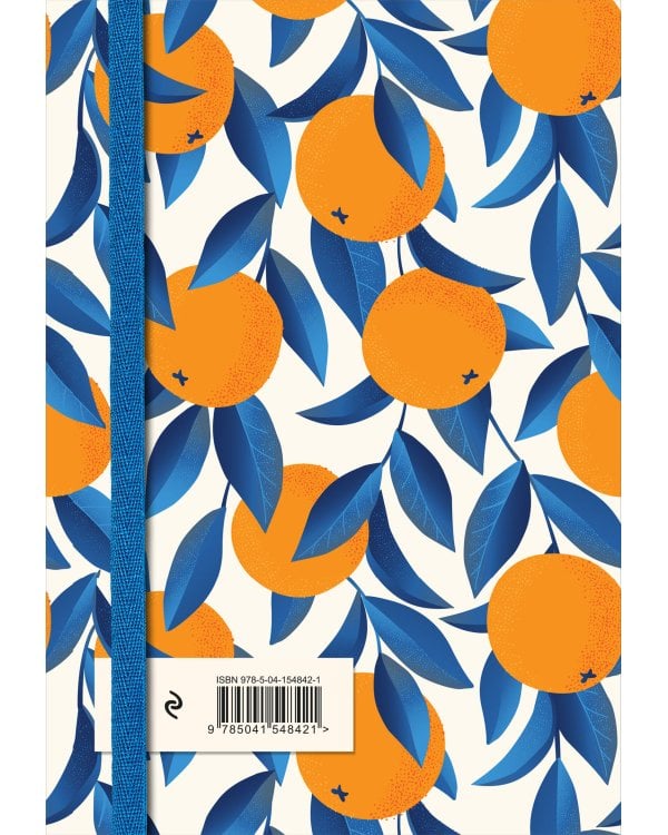 Книга для записей рецептов. Апельсины на синем