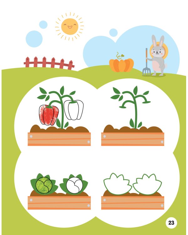 Фрукты и овощи. Рисуем пальчиками. Раскраска с заданиями