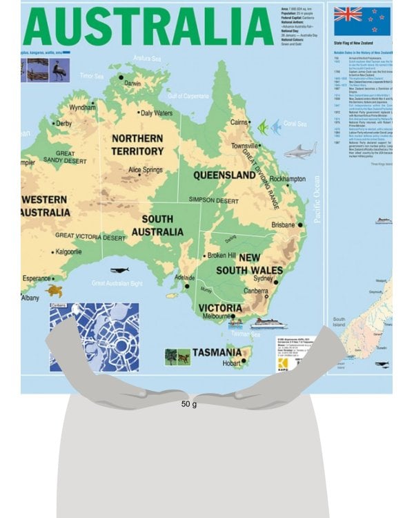 Карта АВСТРАЛИИ на английском языке (58 х 87 см)