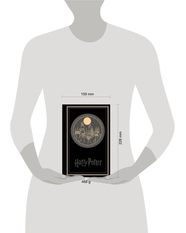 Блокнот. Гарри Поттер. Хогвартс (А5, 192 стр, цветной блок, обложка из черной кожи с золотым тиснением)