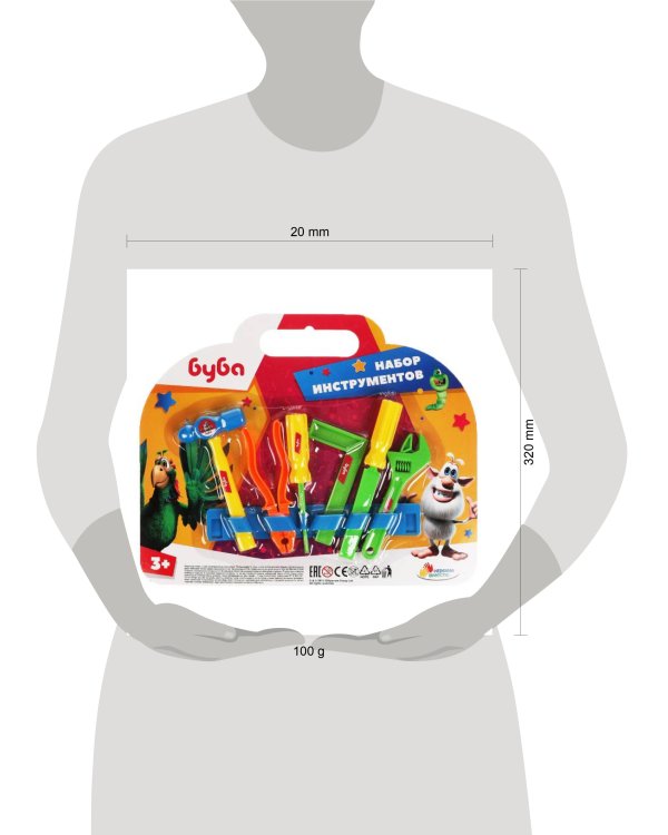 Набор инструментов БУБА блист.26,5*21,5*4см ИГРАЕМ ВМЕСТЕ в кор.2*120шт
