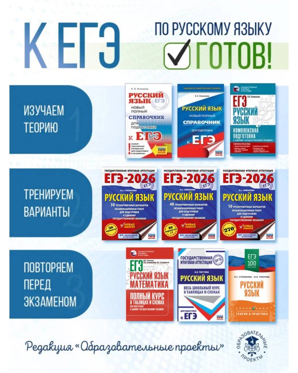 ЕГЭ-2026. Русский язык. 10 тренировочных вариантов экзаменационных работ для подготовки к ЕГЭ