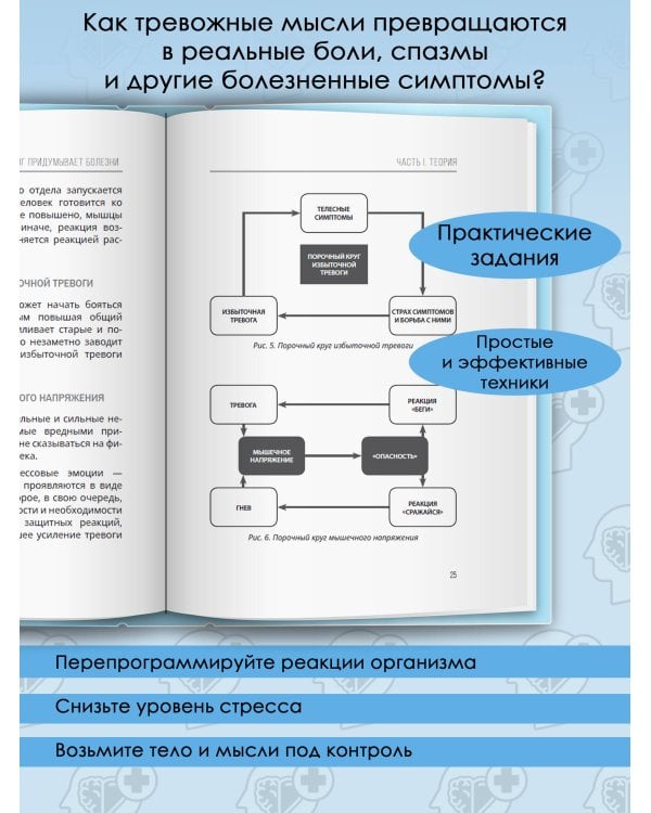 Психосоматика: как мозг придумывает болезни. 10 шагов к избавлению от тревоги и стресса. КПТ-воркбук