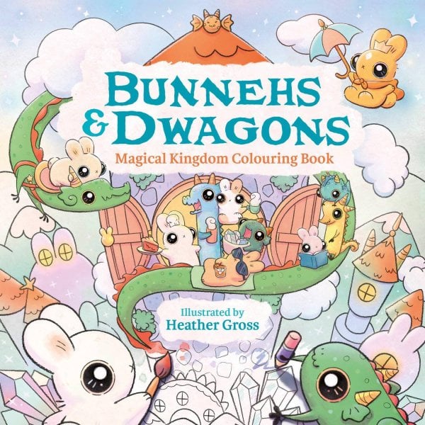 Bunnehs and dwagons Magical Kingdoms Cosy Colouring book Кролики и фургоны Магические королевства уютная раскраска /Книги на английском языке