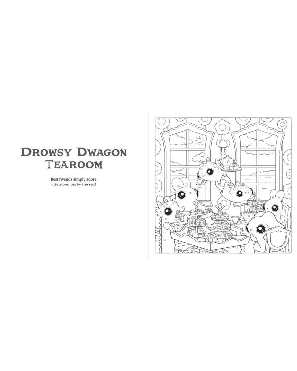 Bunnehs and dwagons Magical Kingdoms Cosy Colouring book Кролики и фургоны Магические королевства уютная раскраска /Книги на английском языке