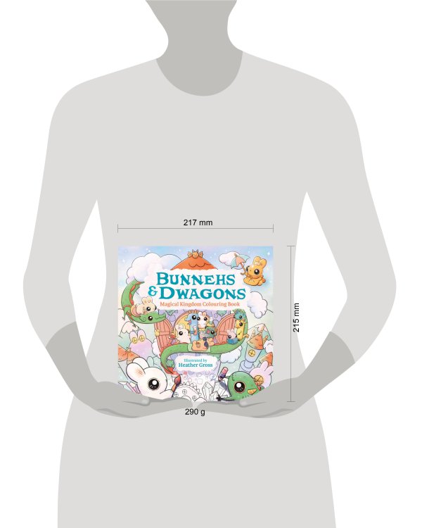 Bunnehs and dwagons Magical Kingdoms Cosy Colouring book Кролики и фургоны Магические королевства уютная раскраска /Книги на английском языке