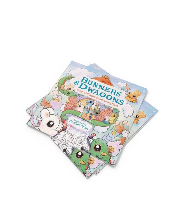 Bunnehs and dwagons Magical Kingdoms Cosy Colouring book Кролики и фургоны Магические королевства уютная раскраска /Книги на английском языке
