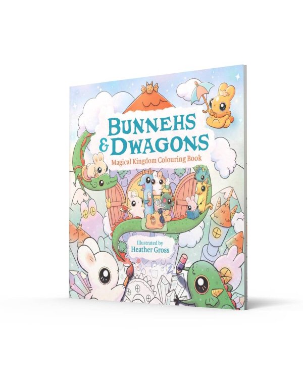 Bunnehs and dwagons Magical Kingdoms Cosy Colouring book Кролики и фургоны Магические королевства уютная раскраска /Книги на английском языке