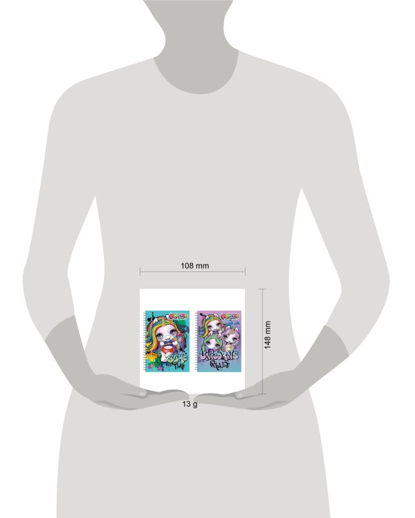 Записная книжка 32л А6 скрепка Poopsie клетка выб УФ двойной