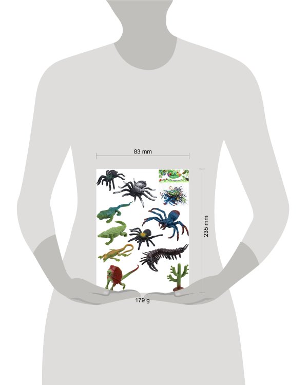Насекомые в наборе (пауки, ящерицы в пакете) (11 фигур) 21,5х25,0 см ( Арт. 2094187)