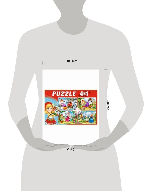 ПАЗЛЫ 4 в 1. СКАЗКИ ИЗ ДЕТСТВА (8, 12, 15, 20 эл.) (Арт. П-6106)