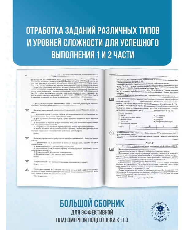 ЕГЭ-2025. Русский язык. 40 тренировочных вариантов экзаменационных работ для подготовки к ЕГЭ