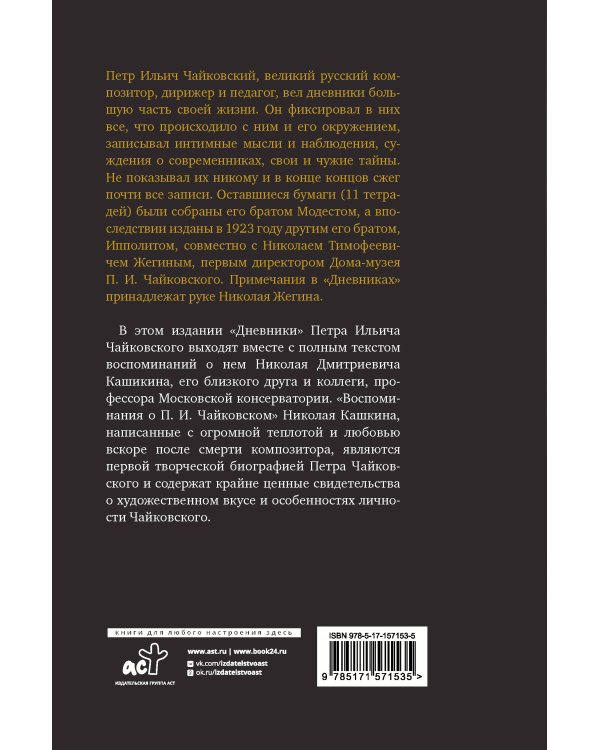 Петр Чайковский. Дневники. Николай Кашкин. Воспоминания о П.И. Чайковском