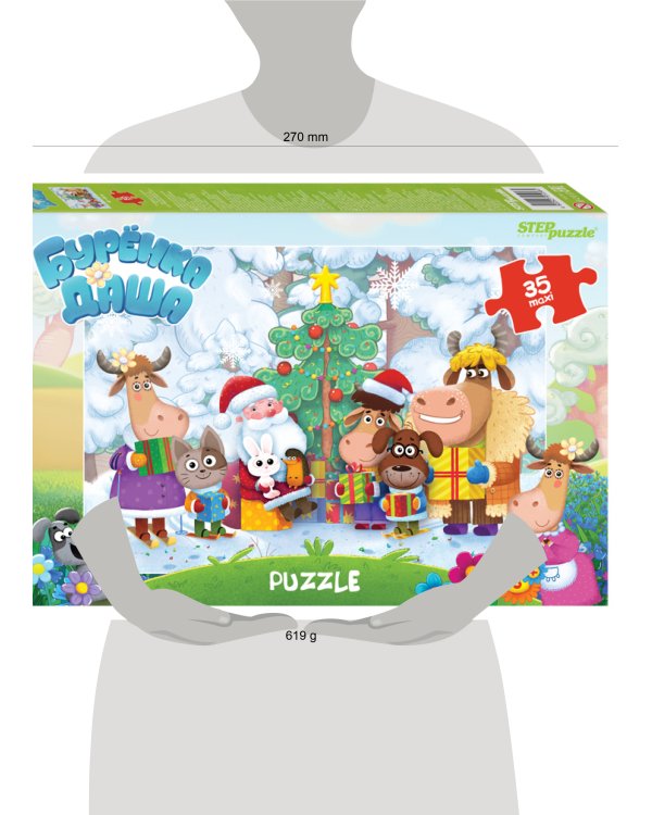 Мозаика "puzzle" 35 MAXI "Буренка Даша" (Riki)