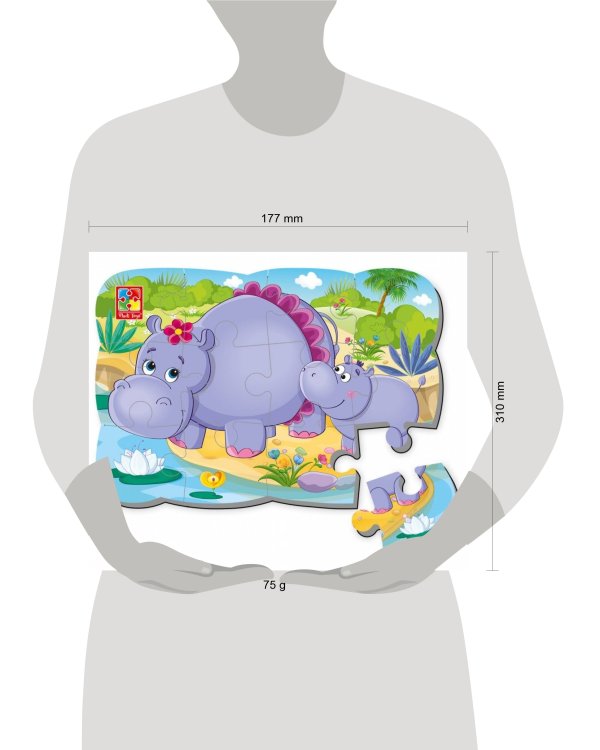 Пазлы на магните Мои первые игры "Бегемот"