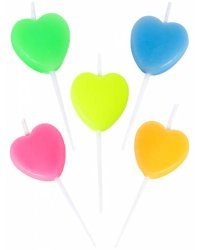 Свечи для торта на пиках Сердца, 5 шт. С-6016