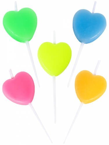 Свечи для торта на пиках Сердца, 5 шт. С-6016