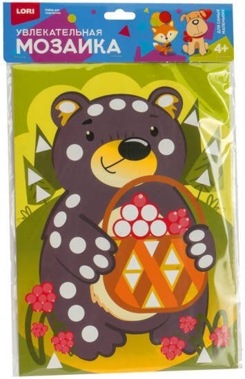 Увлекательная мозаика (набор большой) "Мишка с лукошком"