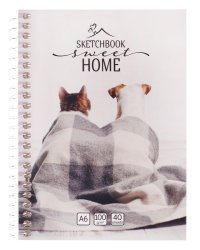 Скетчбук А6 Soft Touch Sweet Home Dogs (7БЦ, спираль, 40л, 100г) С40-5762