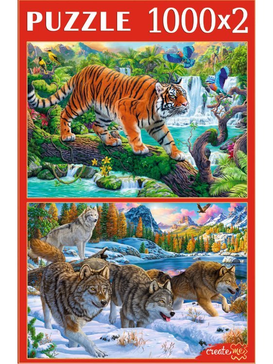 НАБОРЫ ПАЗЛОВ 2в1 (1000+1000) ЖИВОТНЫЕ №3 Арт. ХП1000-4314